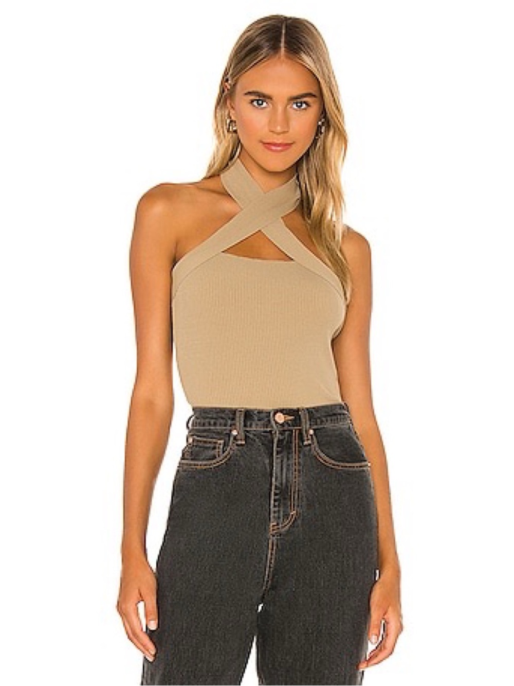 NBD Yvette Halter Top in Taupe Medium